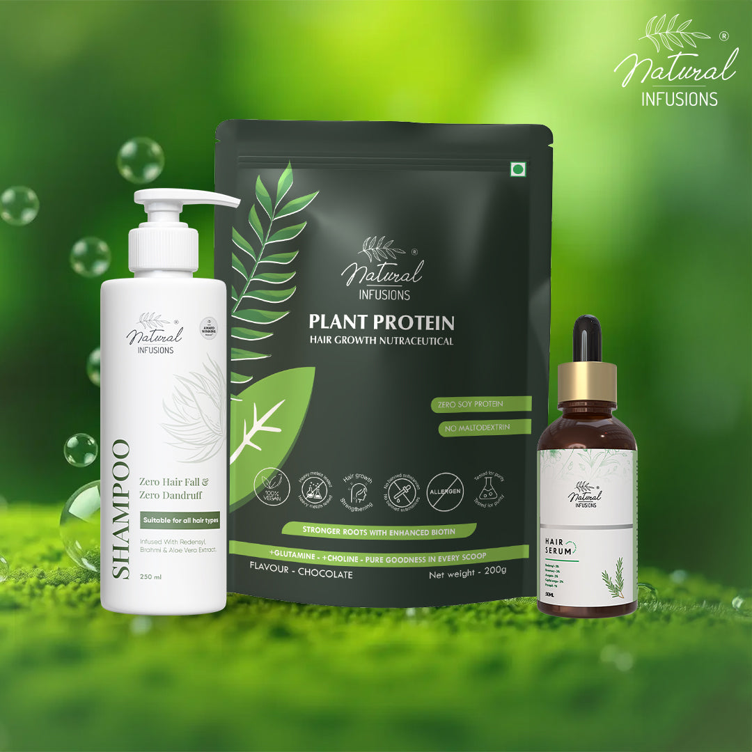 Natural Infusions Triple Action Hair Growth Pack – Your Complete Solution for Stronger, Thicker Hair