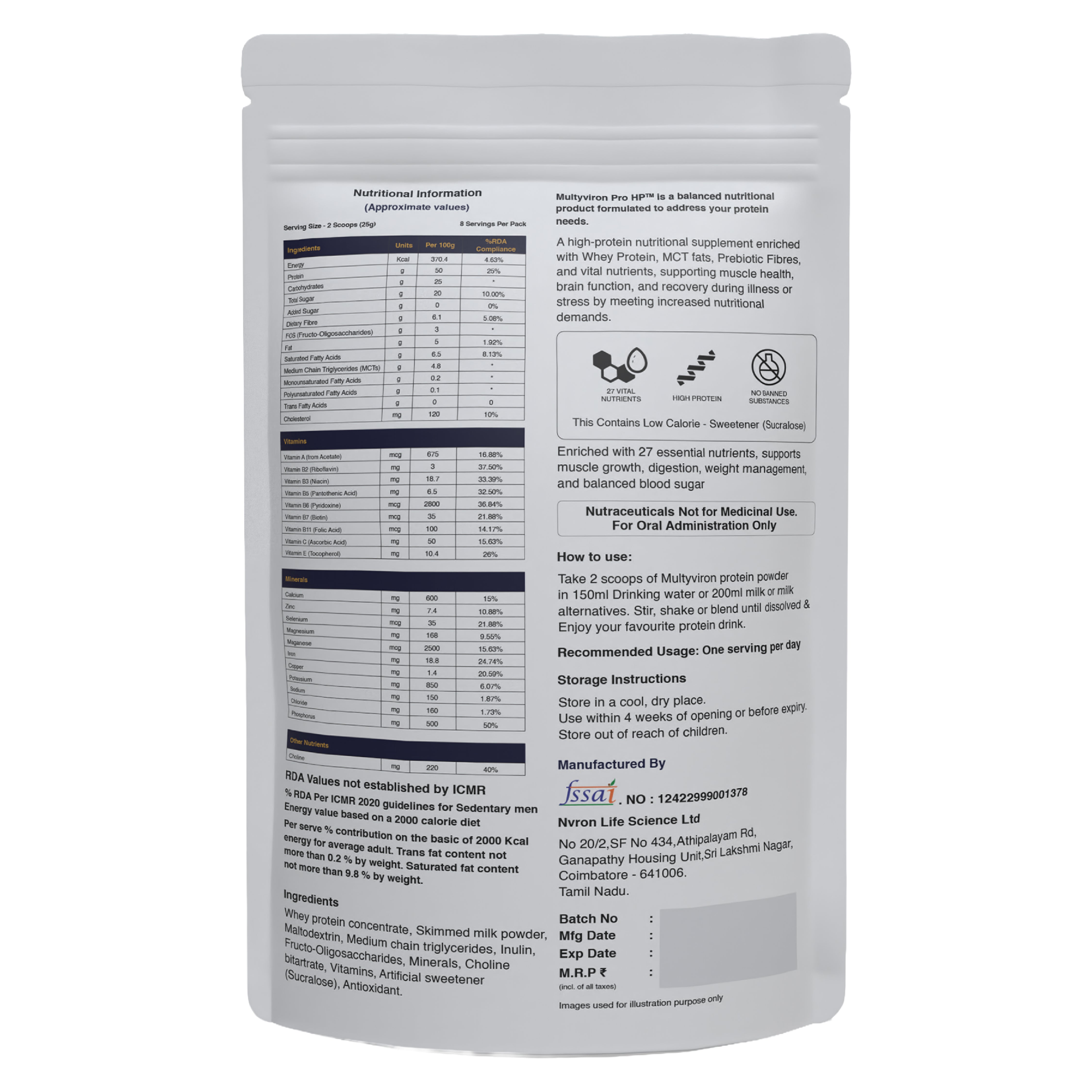 Multyviron Pro HP – Advanced Nutritional Protein Powder (Vanilla Flavour) – 200g