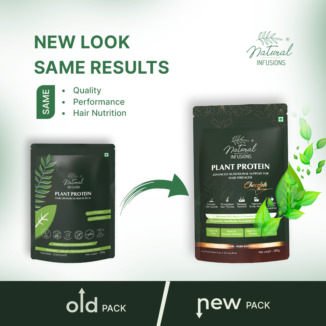 Natural Infusions Plant Protein Hair Growth Nutraceutical | Vegan, Soy-Free, Chocolate Flavour | 200g