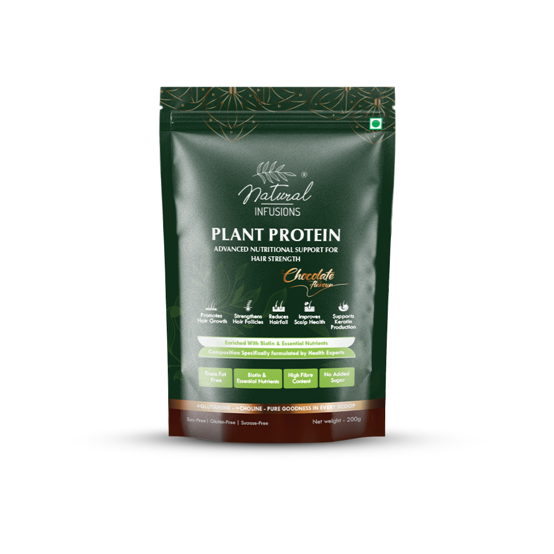 Natural Infusions Plant Protein Hair Growth Nutraceutical | Vegan, Soy-Free, Chocolate Flavour | 200g